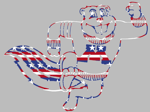 Minnesota Golden Gophers Goldy Mascot Logo Stars & Stripes USA American Flag Vinyl Decal PICK SIZE