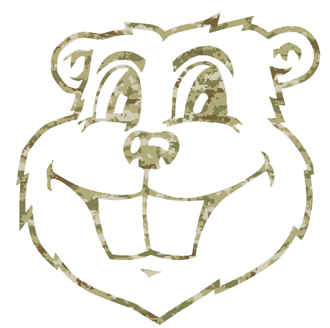 Minnesota Golden Gophers Goldy Mascot Head Logo Salute to Service Camouflage Camo Vinyl Decal PICK SIZE