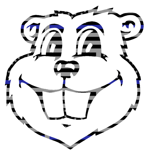 Minnesota Golden Gophers Goldy Mascot Head Logo Thin Blue Line American Flag Premium DieCut Vinyl Decal PICK SIZE