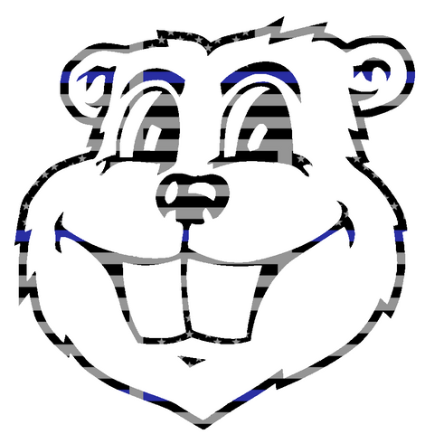 Minnesota Golden Gophers Goldy Mascot Head Logo Thin Blue Line American Flag Premium DieCut Vinyl Decal PICK SIZE