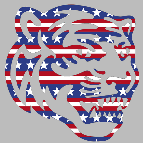 Memphis Tigers Mascot Logo Stars & Stripes USA American Flag Vinyl Decal PICK SIZE
