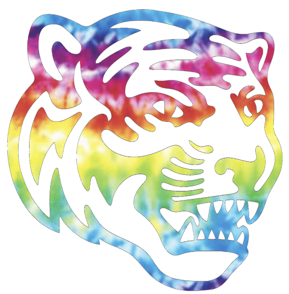 Memphis Tigers Mascot Logo Crucial Catch Cancer Tie Dye Vinyl Decal PICK SIZE
