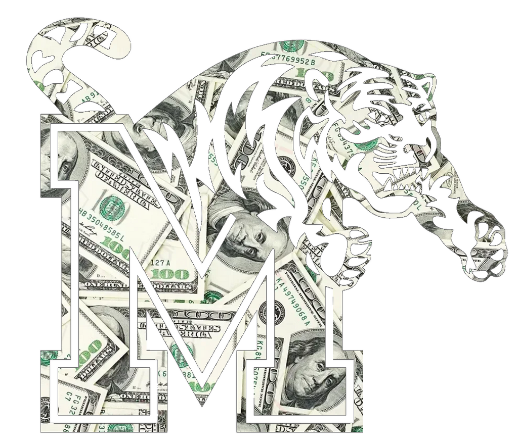 Memphis Tigers Team Logo Money Print Premium DieCut Vinyl Decal PICK SIZE