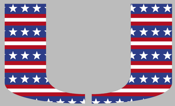 Miami Hurricanes Team Logo Stars & Stripes USA American Flag Vinyl Decal PICK SIZE