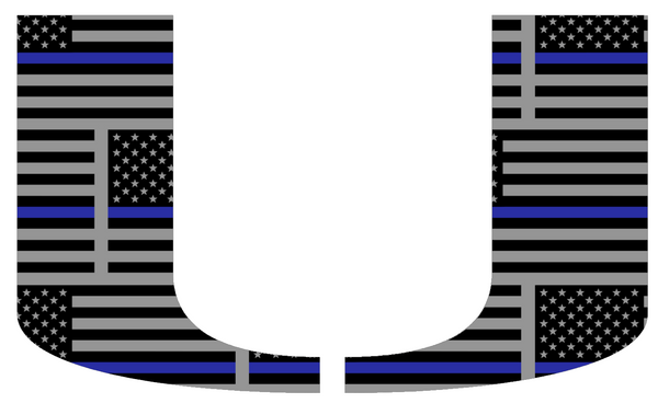 Miami Hurricanes Team Logo Thin Blue Line American Flag Premium DieCut Vinyl Decal PICK SIZE