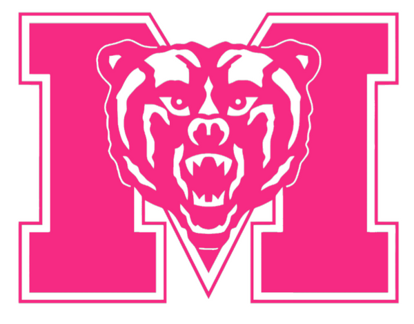 Mercer Bears HOT PINK Team Logo Premium DieCut Vinyl Decal PICK SIZE