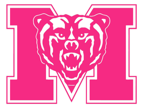 Mercer Bears HOT PINK Team Logo Premium DieCut Vinyl Decal PICK SIZE