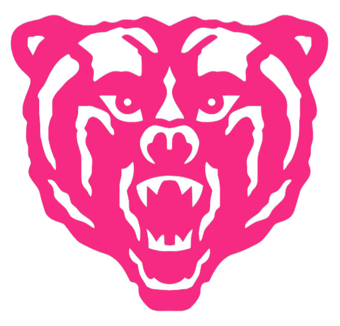 Mercer Bears HOT PINK Mascot Logo Premium DieCut Vinyl Decal PICK SIZE