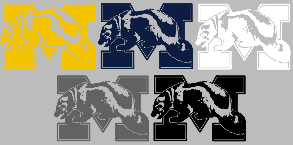 Michigan Wolverines Retro Throwback Logo Premium DieCut Vinyl Decal PICK COLOR & SIZE