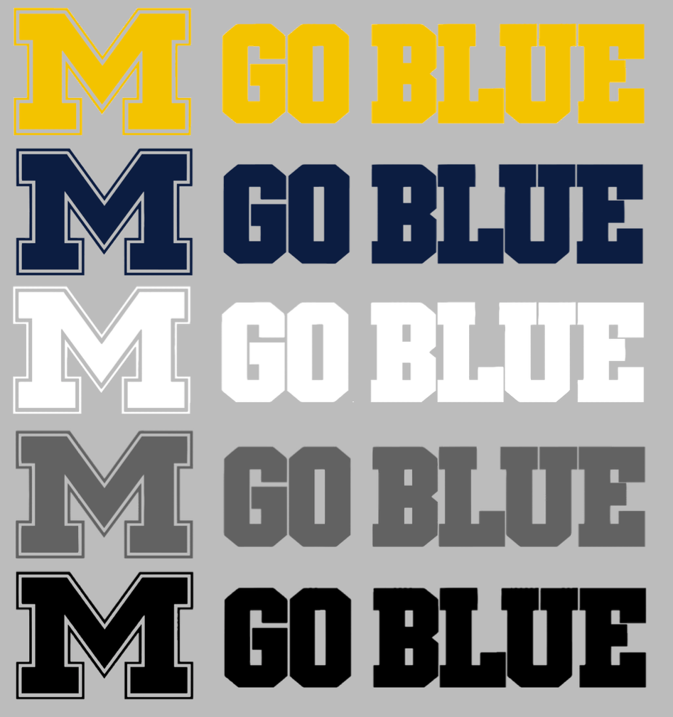 Michigan Wolverines Go Blue Logo Premium DieCut Vinyl Decal PICK COLOR & SIZE