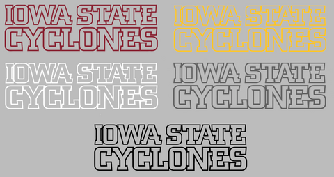 Iowa State Cyclones Team Name Logo Premium DieCut Vinyl Decal PICK COLOR & SIZE