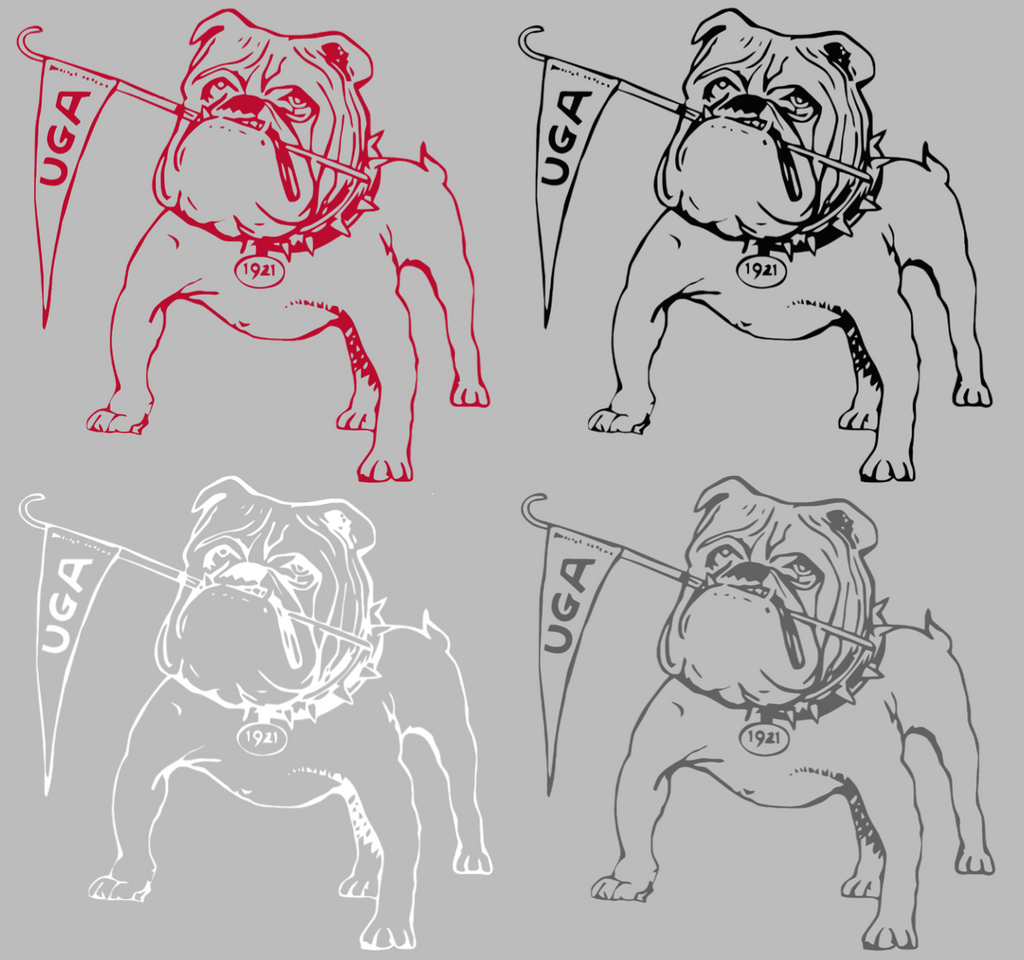 Georgia Bulldogs Retro Throwback Logo Premium DieCut Vinyl Decal PICK COLOR & SIZE