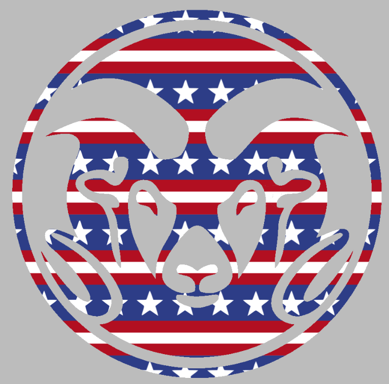 Colorado State Rams Team Logo Stars & Stripes USA American Flag Vinyl Decal PICK SIZE