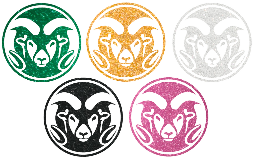 Colorado State Rams Metallic Sparkle Team Logo Premium DieCut Vinyl Decal PICK COLOR & SIZE