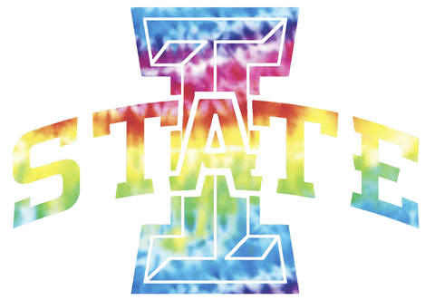 Iowa State Cyclones Team Logo Crucial Catch Cancer Tie Dye Vinyl Decal PICK SIZE