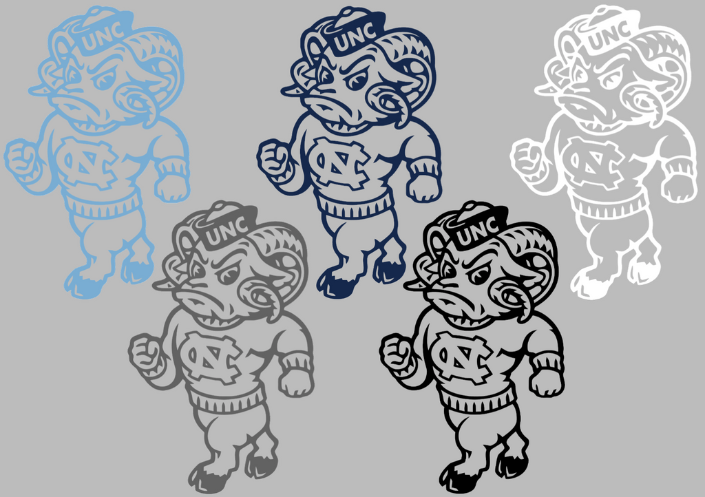 North Carolina Tar Heels Rameses Mascot Logo Premium DieCut Vinyl Decal PICK COLOR & SIZE