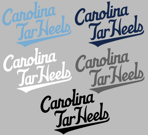 North Carolina Tar Heels Script Team Name Logo Premium DieCut Vinyl Decal PICK COLOR & SIZE