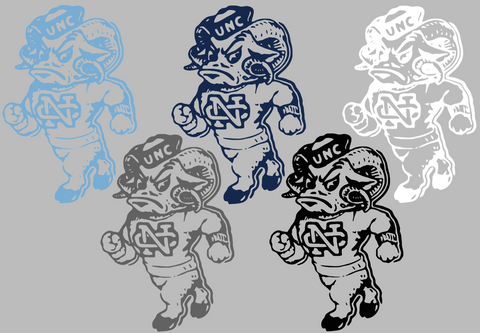 North Carolina Tar Heels Retro Throwback Logo Premium DieCut Vinyl Decal PICK COLOR & SIZE