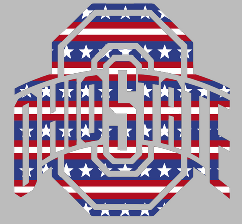 Ohio State Buckeyes Team Logo Stars & Stripes USA American Flag Vinyl Decal PICK SIZE