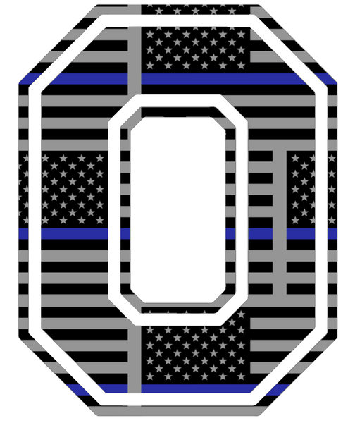 Ohio State Buckeyes Alternate Logo Thin Blue Line American Flag Premium DieCut Vinyl Decal PICK SIZE