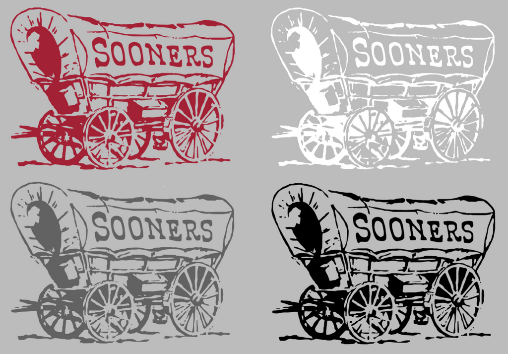 Oklahoma Sooners Wagon Retro Throwback Logo Premium DieCut Vinyl Decal PICK COLOR & SIZE