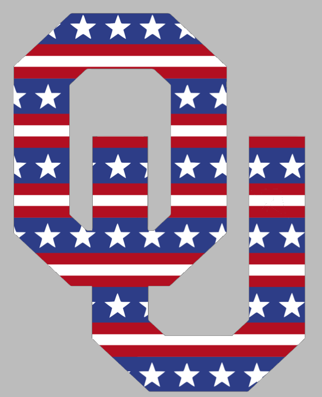 Oklahoma Sooners Team Logo Stars & Stripes USA American Flag Vinyl Decal PICK SIZE