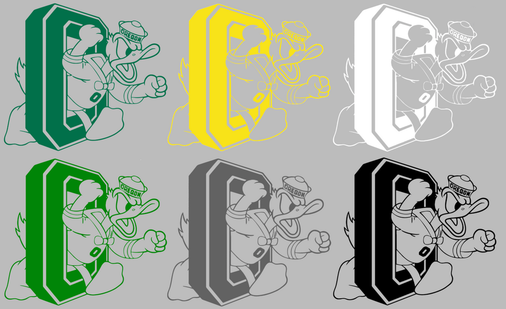 Oregon Ducks Retro Throwback Logo Premium DieCut Vinyl Decal PICK COLOR & SIZE