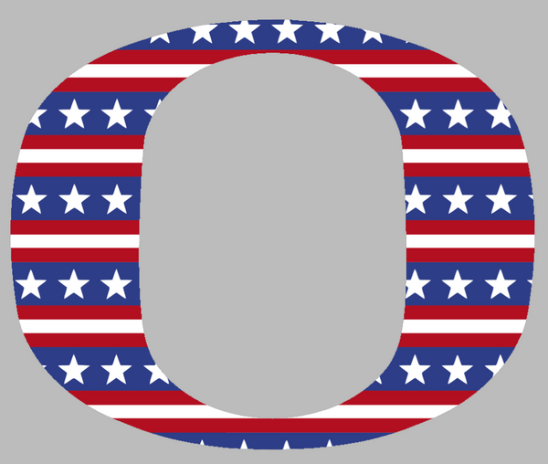 Oregon Ducks Team Logo Stars & Stripes USA American Flag Vinyl Decal PICK SIZE