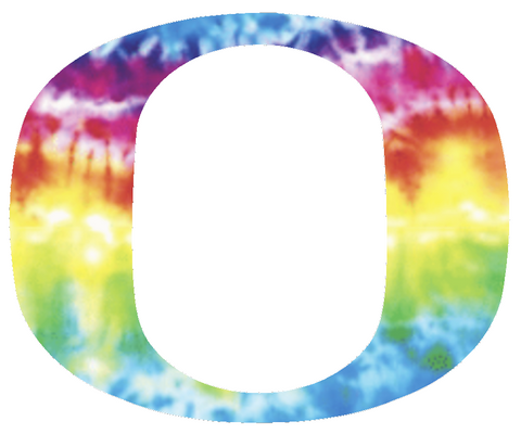 Oregon Ducks Team Logo Crucial Catch Cancer Tie Dye Vinyl Decal PICK SIZE