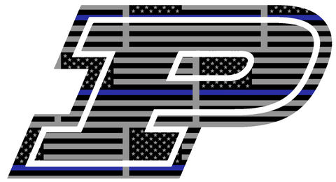 Purdue Boilermakers Team Logo Thin Blue Line American Flag Premium DieCut Vinyl Decal PICK SIZE