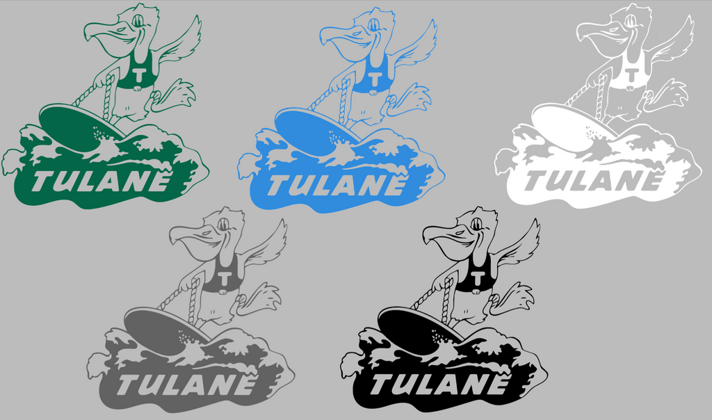 Tulane Green Wave Retro Throwback Logo Premium DieCut Vinyl Decal PICK COLOR & SIZE