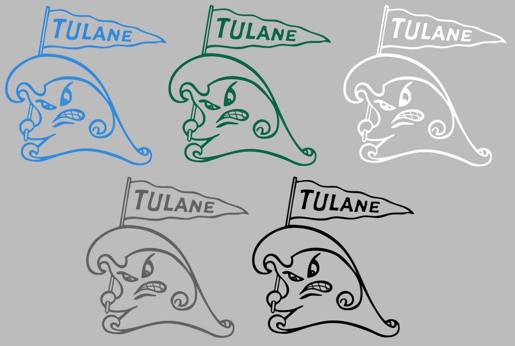 Tulane Green Wave Retro Throwback Logo Premium DieCut Vinyl Decal PICK COLOR & SIZE
