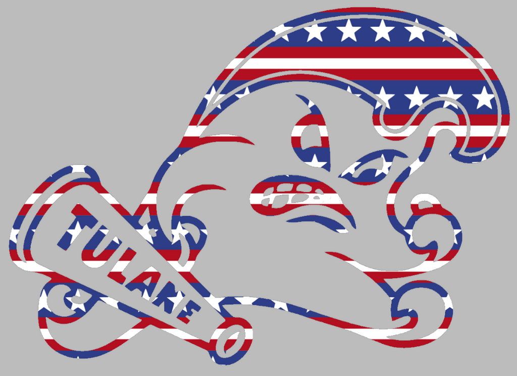 Tulane Green Wave Team Logo Stars & Stripes USA American Flag Vinyl Decal PICK SIZE