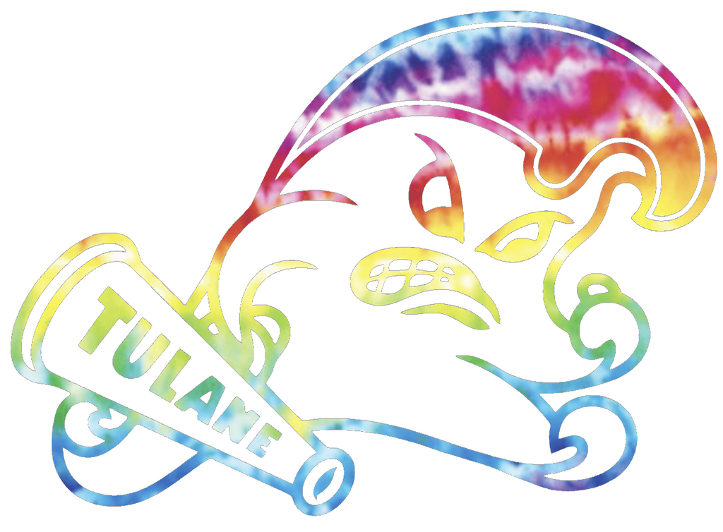 Tulane Green Wave Team Logo Crucial Catch Cancer Tie Dye Vinyl Decal PICK SIZE
