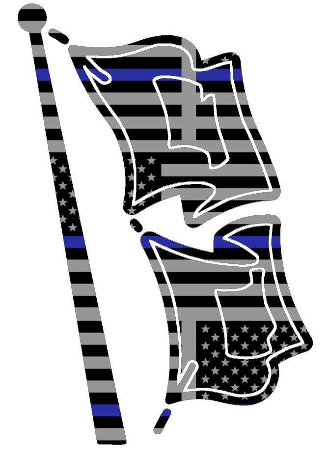 Tulsa Golden Hurricane Alternate Logo Thin Blue Line American Flag Premium DieCut Vinyl Decal PICK SIZE