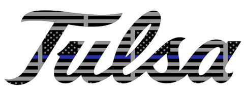 Tulsa Golden Hurricane Team Logo Thin Blue Line American Flag Premium DieCut Vinyl Decal PICK SIZE