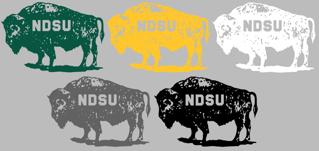 North Dakota State Bison Retro Throwback Logo Premium DieCut Vinyl Decal PICK COLOR & SIZE