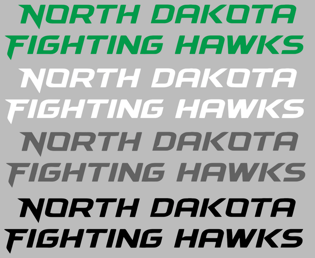 North Dakota Fighting Hawks Team Name Logo Premium DieCut Vinyl Decal PICK COLOR & SIZE