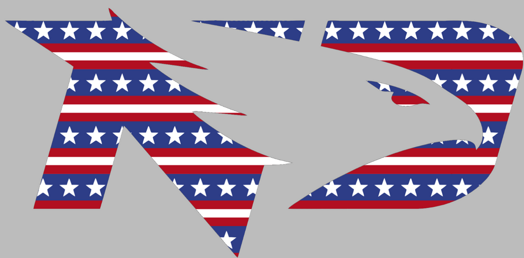North Dakota Fighting Hawks Team Logo Stars & Stripes USA American Flag Vinyl Decal PICK SIZE