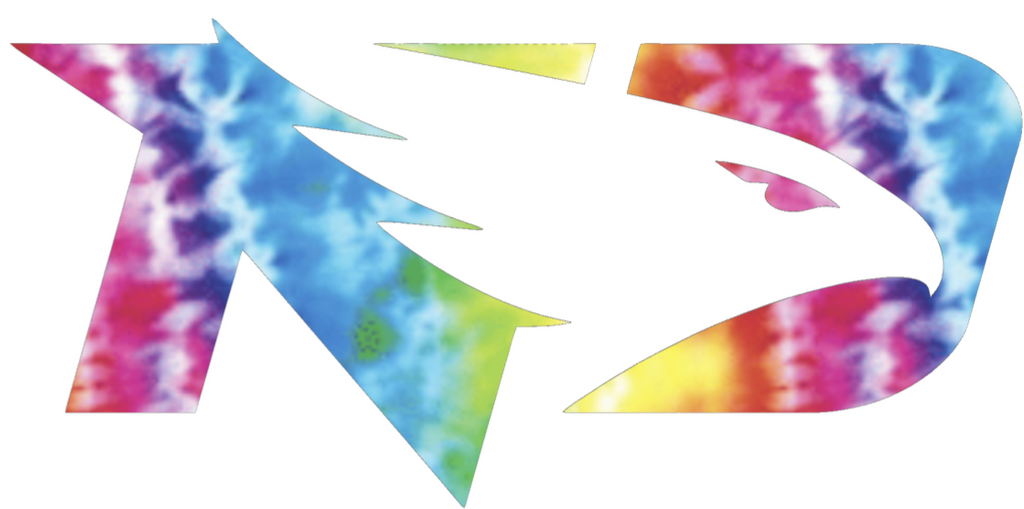 North Dakota Fighting Hawks Team Logo Crucial Catch Cancer Tie Dye Vinyl Decal PICK SIZE