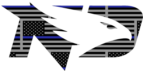 North Dakota Fighting Hawks Team Logo Thin Blue Line American Flag Premium DieCut Vinyl Decal PICK SIZE