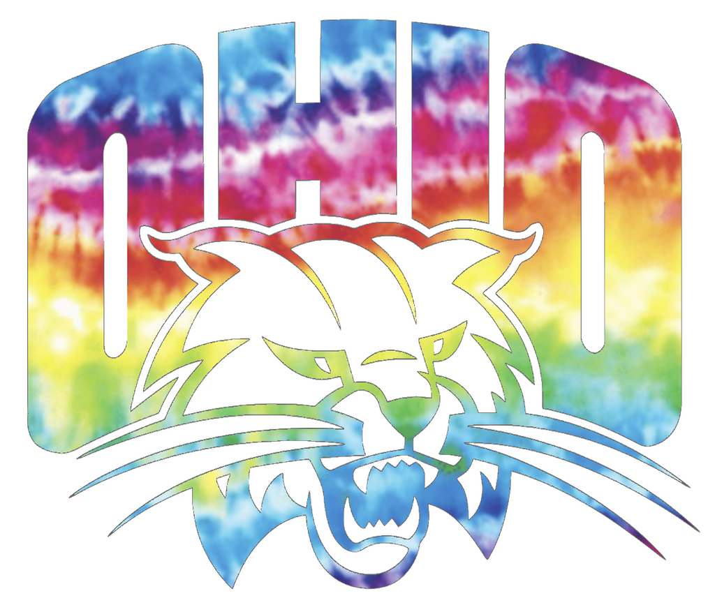 Ohio Bobcats Team Logo Crucial Catch Cancer Tie Dye Vinyl Decal PICK SIZE