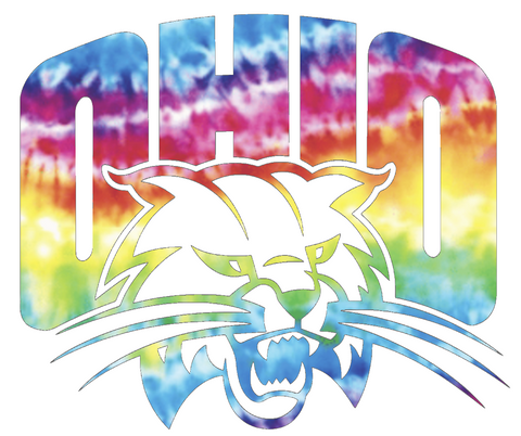 Ohio Bobcats Team Logo Crucial Catch Cancer Tie Dye Vinyl Decal PICK SIZE