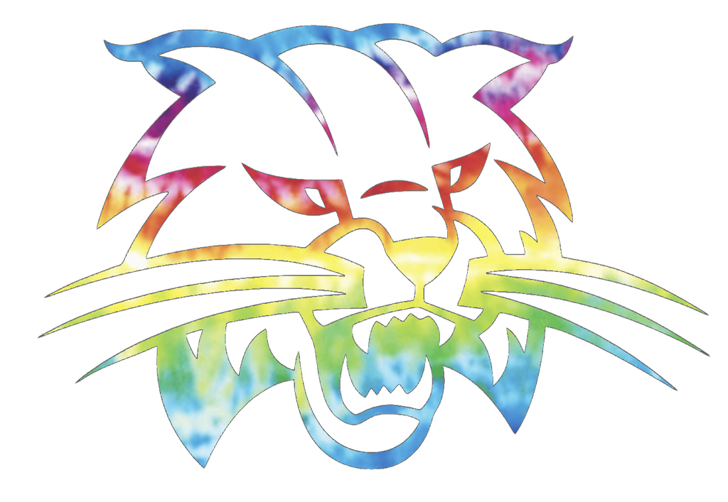 Ohio Bobcats Mascot Logo Crucial Catch Cancer Tie Dye Vinyl Decal PICK SIZE