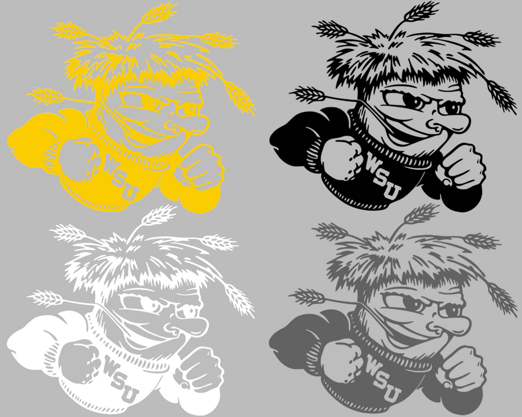 Wichita State Shockers Retro Throwback Logo Premium DieCut Vinyl Decal PICK COLOR & SIZE