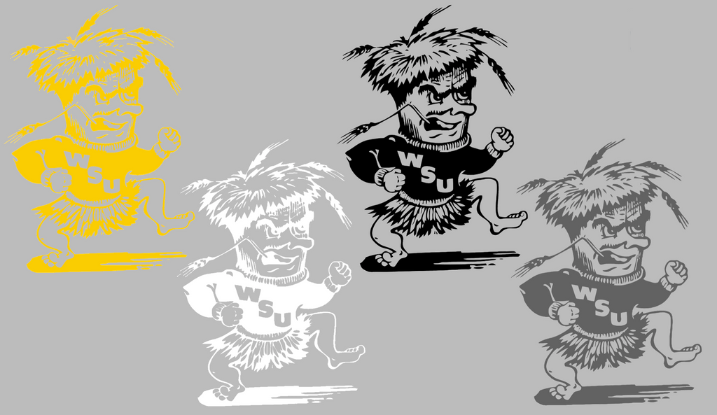 Wichita State Shockers Retro Throwback Logo Premium DieCut Vinyl Decal PICK COLOR & SIZE
