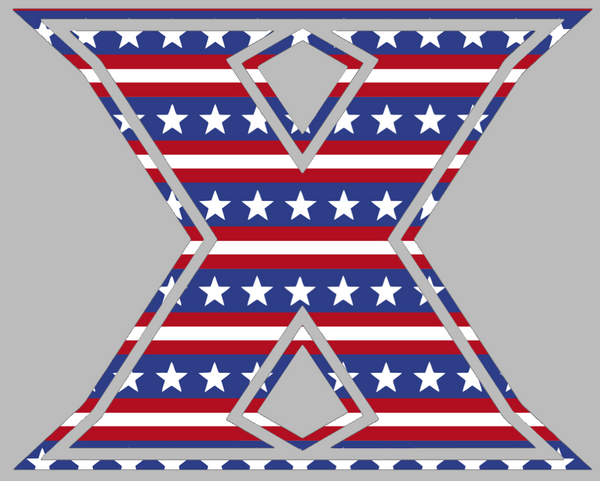 Xavier Musketeers Team Logo Stars & Stripes USA American Flag Vinyl Decal PICK SIZE