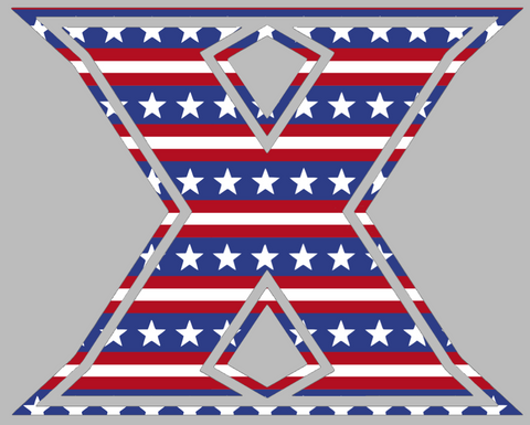 Xavier Musketeers Team Logo Stars & Stripes USA American Flag Vinyl Decal PICK SIZE