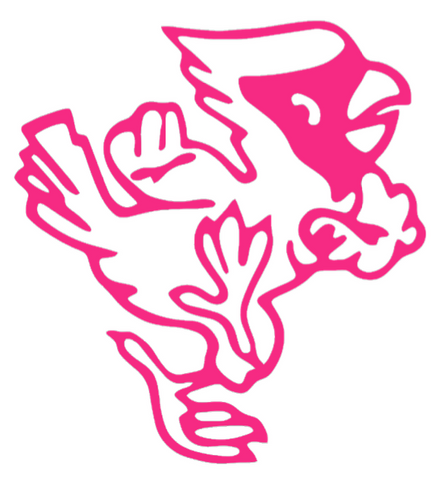 Ball State Cardinals HOT PINK Retro Throwback Logo Premium DieCut Vinyl Decal PICK SIZE