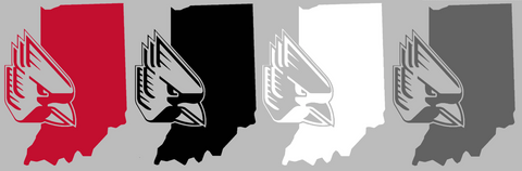 Ball State Cardinals Chirp Chirp Logo GRAY